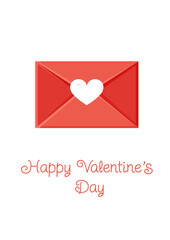 Greeting card with an envelope. Love message. Love letter for Valentine's Day for poster, print, holiday card.