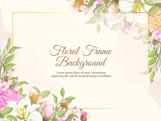 Fototapeta na wymiar Beautifull Wedding Banner background Floral Template Design