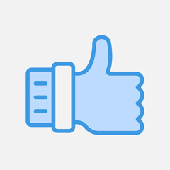 Obraz premium Like icon in blue style about social media, use for website mobile app presentation