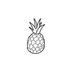 Hand drawn doodle pineapple.