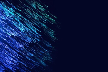 Abstract blurred gradient neon  light on the dark blue background