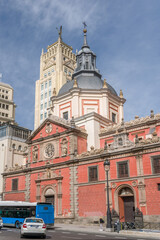 Church of Las Calatravas, Madrid, Spain. Baroque building, remains of an old convent.