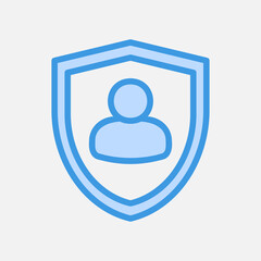 User protection icon in blue style about social media, use for website mobile app presentation