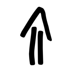 Doodle infographic arrow symbol black line vector.