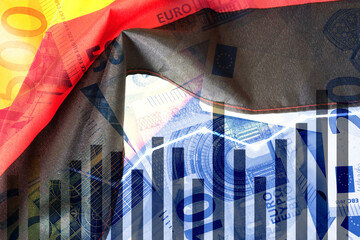 Euro Geldscheine, Wirtschaft und Fahne von Deutschland