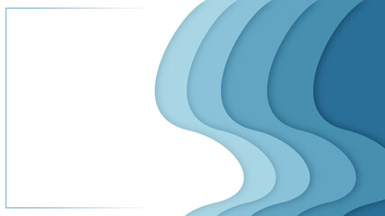 Abstract blue background with waves. Minimalism lines