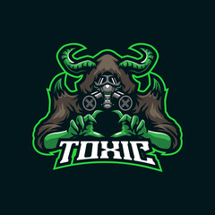 Toxic mascot logo design vector with modern illustration concept style for badge, emblem and t shirt printing. Toxic illustration for sport team.