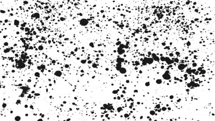 paint droped grunge texture on white. Careless blots and dots on light background. Texture of old poster back. Vector