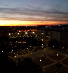 Fototapeta na wymiar sunset university