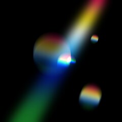 Beautiful rainbow light refraction, prism effect overlay