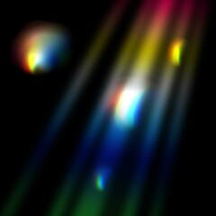 Beautiful rainbow light refraction, prism effect overlay