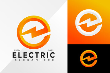 Letter E Electirc Bold Logo Design Vector illustration template