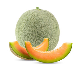 cantaloupe melon isolated on white background