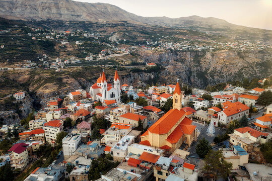 Bsharri Village in the Mountains of Lebanon