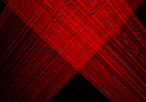 Abstract Red Lines Drawn By Light On A Black Background