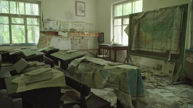 Abandoned school in Krasne, Chernobyl