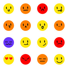 set of adorable emoji face