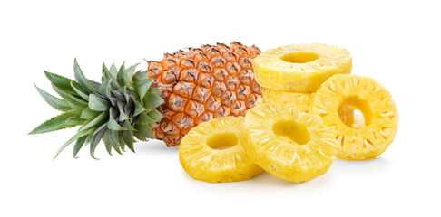 Ripe pineapple isolated on the white