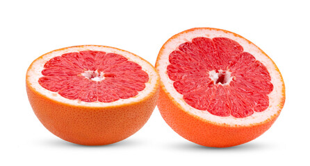 Fototapeta na wymiar Half Grapefruit isolated on white