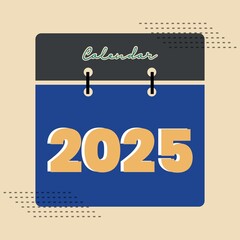 2025 Calendar page design. 2025 Calendar cover page design.
