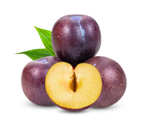 cherry plum isolated on white