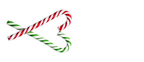 Christmas candy cane heart isolated