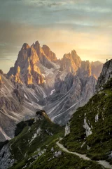 Foto op Plexiglas Cadini Group in Dolomites, Italy, Drei Zinnen national park during Sunset © Lukas