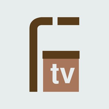 F letter concept logo for TV. Ftv letter mark iconic logo vector illustration.
