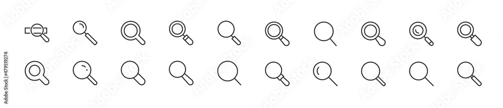 Poster set of simple search line icons.