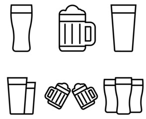 Beer glass line icon, vector logo isolated on white background