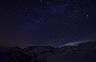 満天の星空　北アルプス 立山連峰