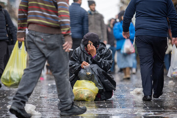 A man begging