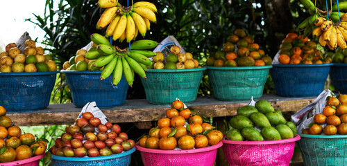Colorful decorations on a european traditional Christmas market. Window shopping on traditional Christmas market. Shopping, winter holidays souvenir shop on town square.