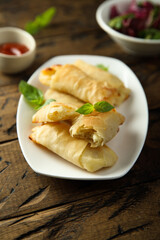 Puff pastry rolls with Feta cheese