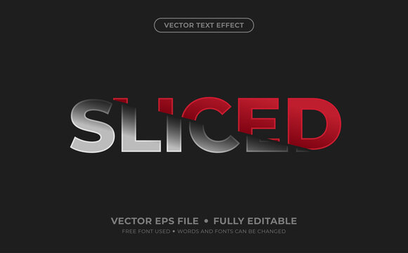 Red Sliced Editable Vector Text Effect