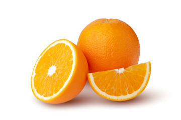 fresh orange fruit isolated on white background