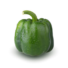 Green Bell Pepper isolated on white background