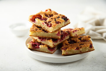 Homemade vanilla cake with berries