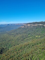 Fototapeta na wymiar Blue Mountains on the sunny day in Australia