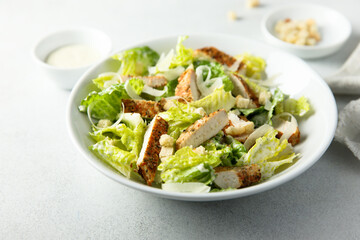 Homemade Caesar salad with chicken