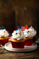 Cupcakes decorated for the US national holiday