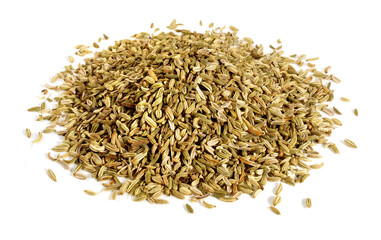 Fennel Seeds on white Background Isolated
