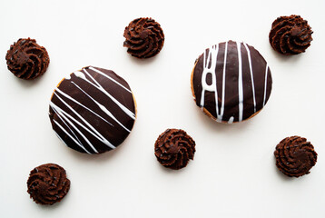 chocolate candies isolated on white