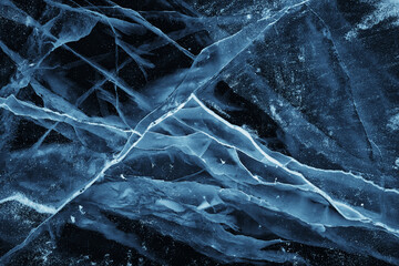 ice texture cracks baikal, abstract background winter ice transparent blue