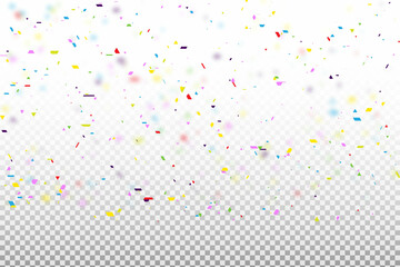 Realistic confetti background, Anniversary celebration with realistic balloons, Confetti and serpentine explosion background