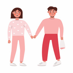 Obraz premium guy holding a girls hand