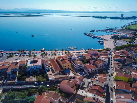 Calm sea on Sant'Antioco harbor