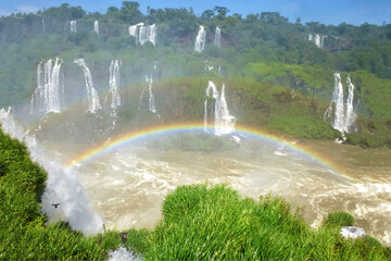 Part of The Iguazu Falls seen from the Argentinian National Park. Border of Brazil and Argentina....