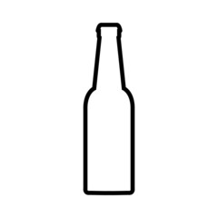 Beer bottle line icon, vector logo isolated on white background