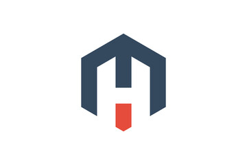 logo initial letter M and H